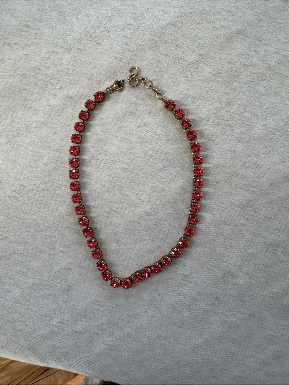 Pink/ orange Crystal Tennis Necklace
